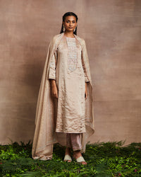 naznin kurta set peach