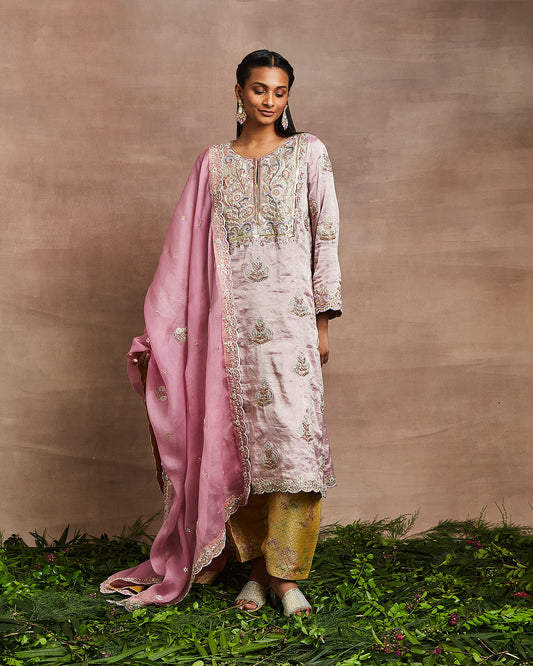 gulnar kurta set pink