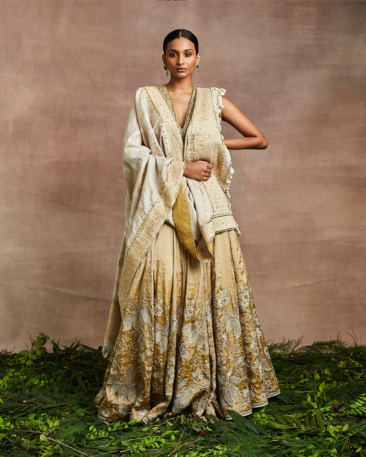 hannah lehenga set yellow gold
