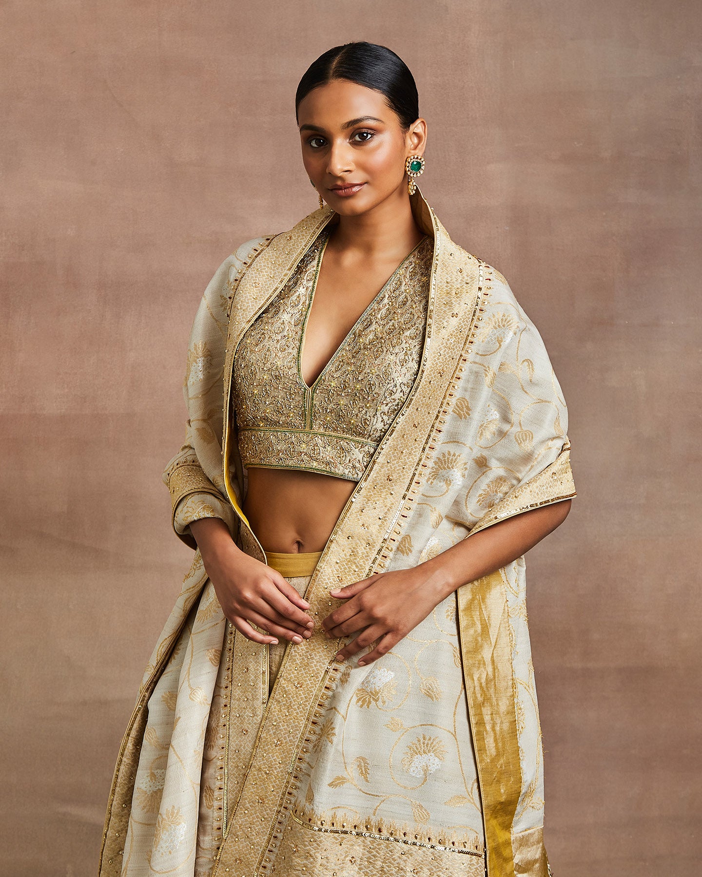 hannah lehenga set yellow gold