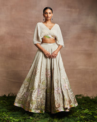 kyda lehenga set silver