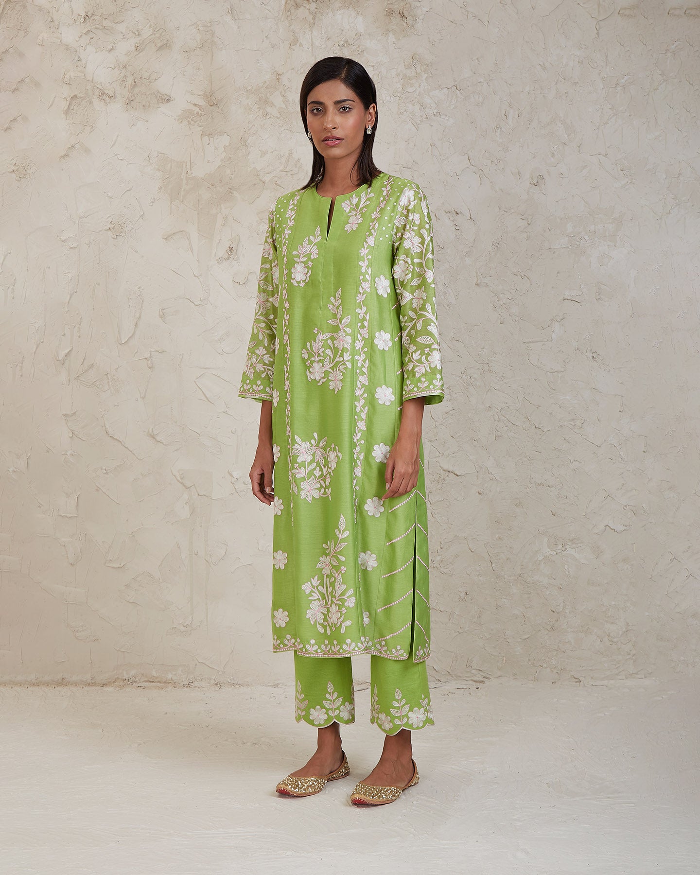 hanan kurta set green