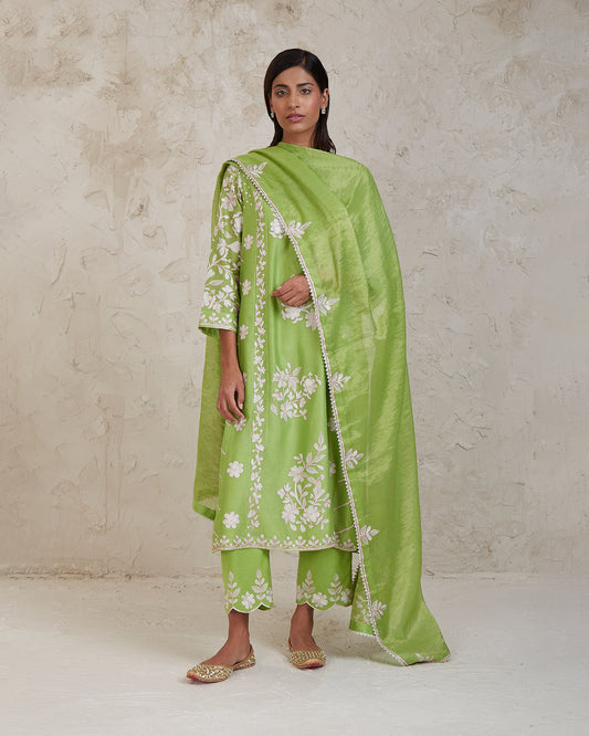 hanan kurta set green