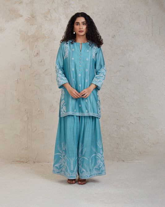 fairoz kurta set blue