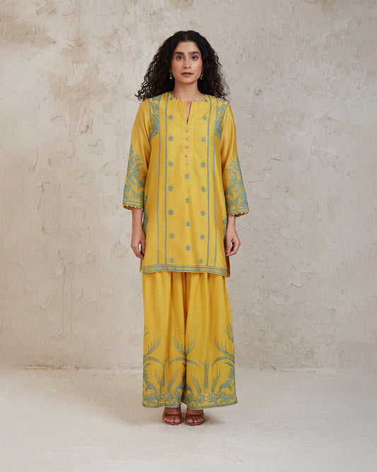 fairoz kurta set yellow