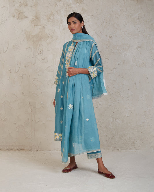 umaiza kurta set blue