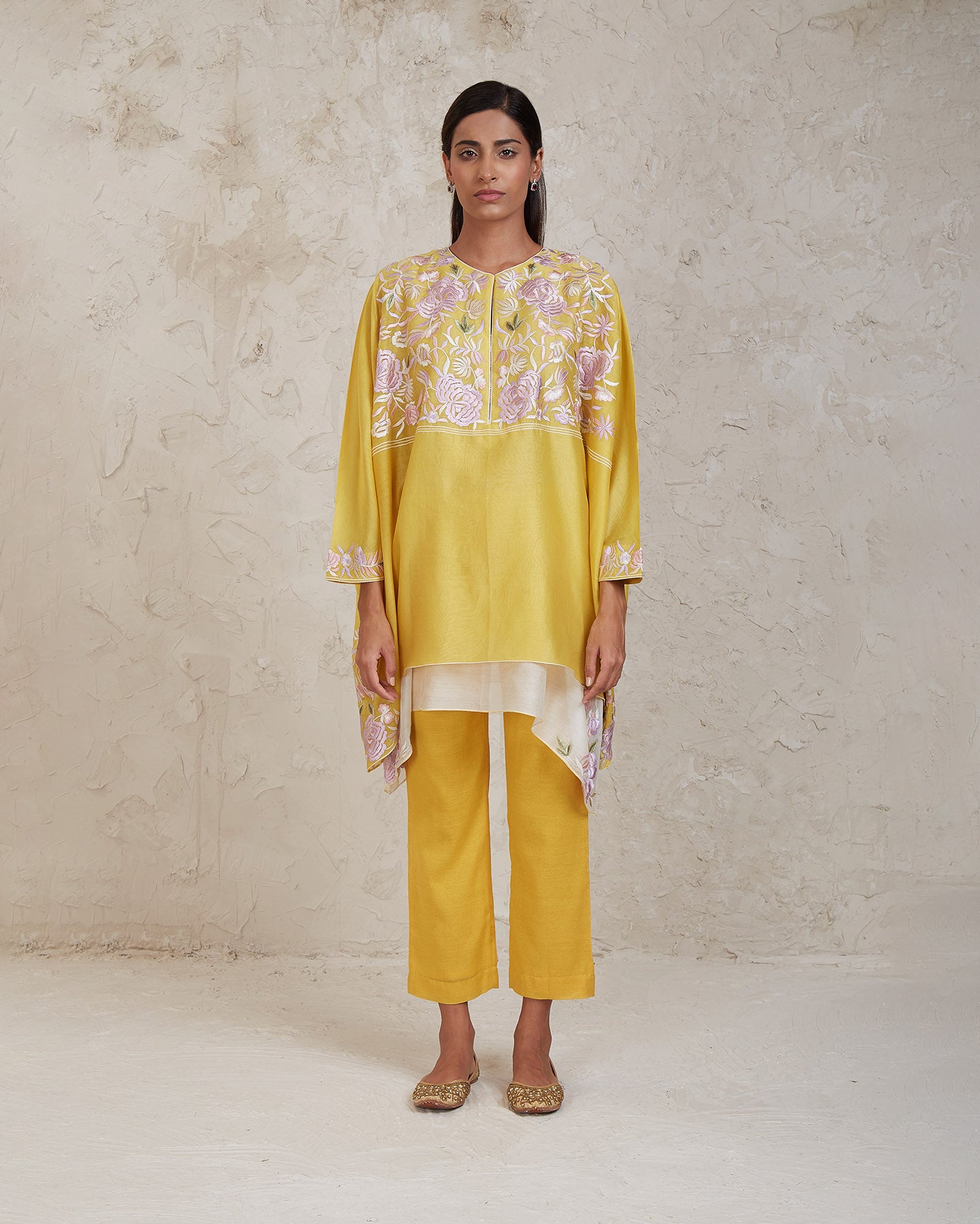 zimal kaftan set yellow