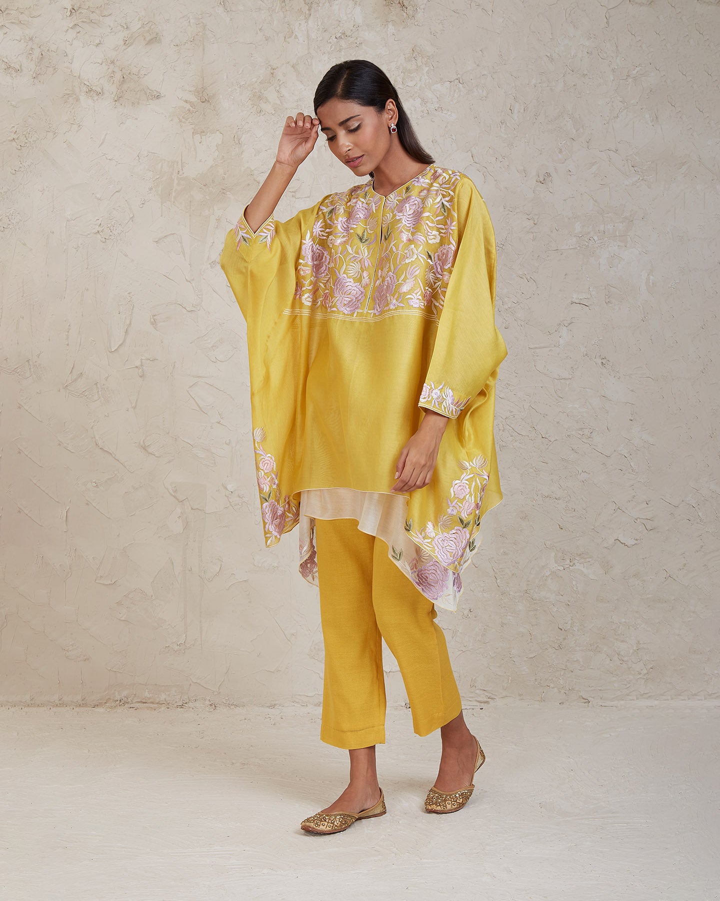 zimal kaftan set yellow
