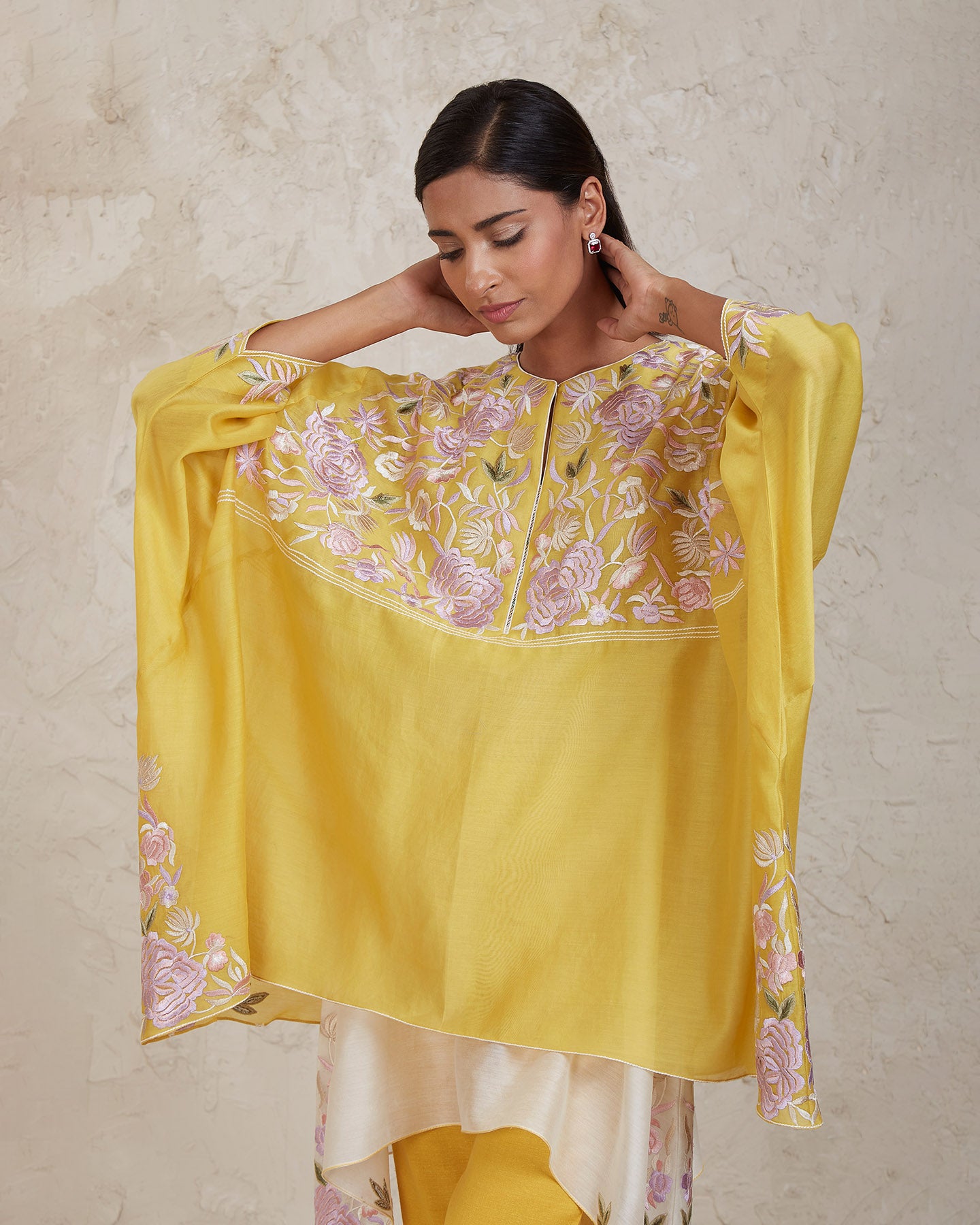 zimal kaftan set yellow