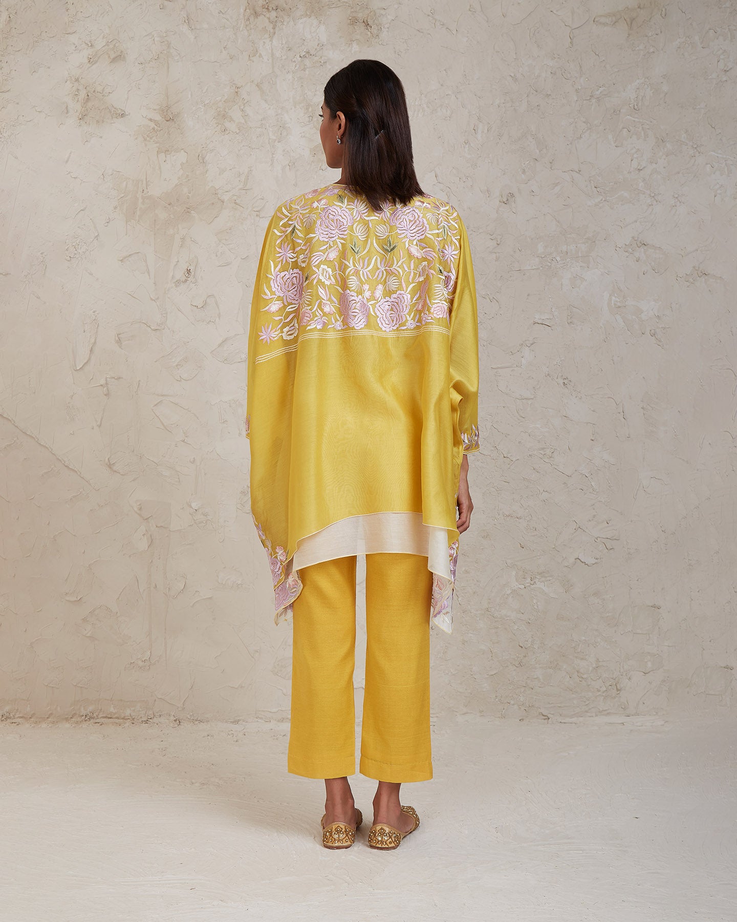 zimal kaftan set yellow