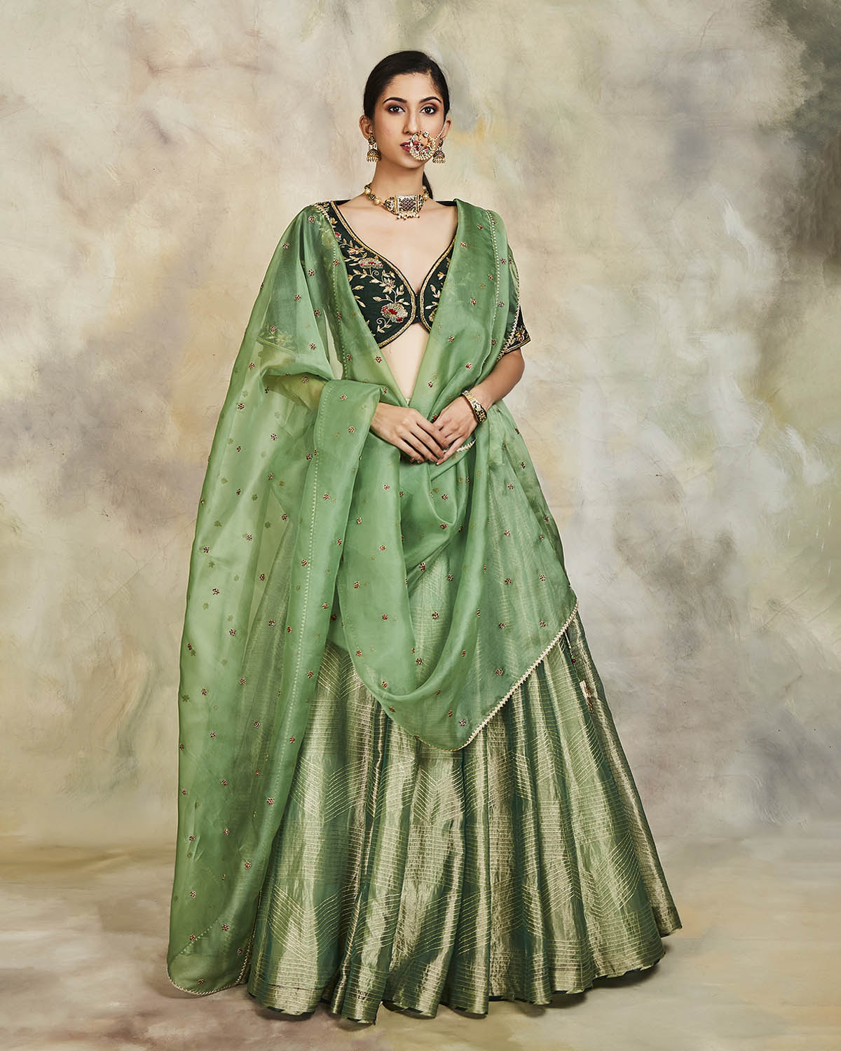 mehndi lehenga set