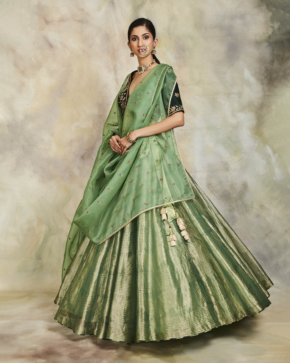 mehndi lehenga set