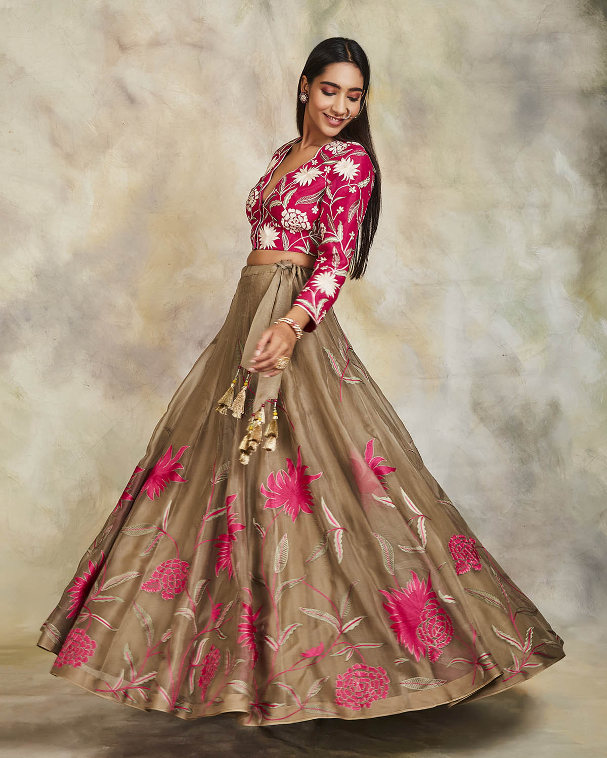Gulabi Lehenga Set