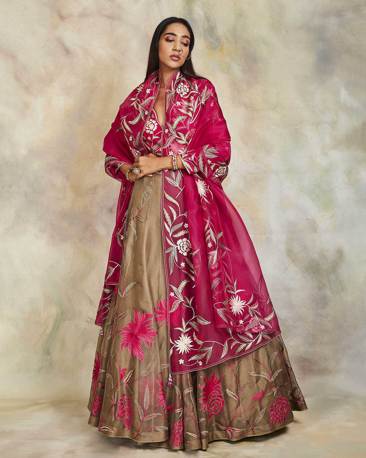 Gulabi Lehenga Set