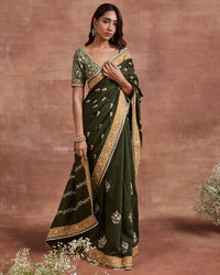 chhaya saree set olive
