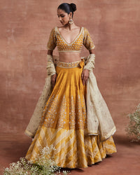 devika lehenga set mustard gold