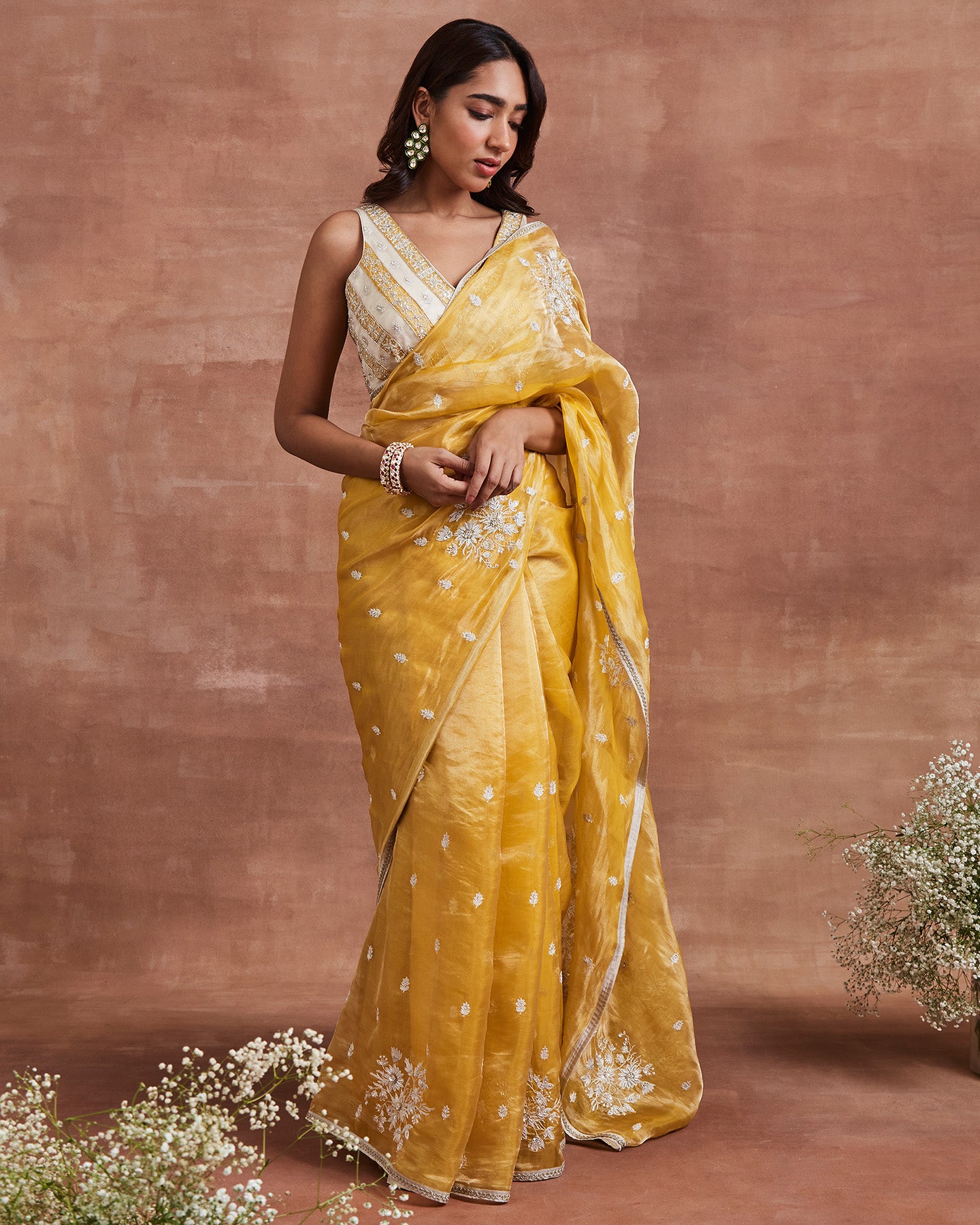 yahvi saree set yellow