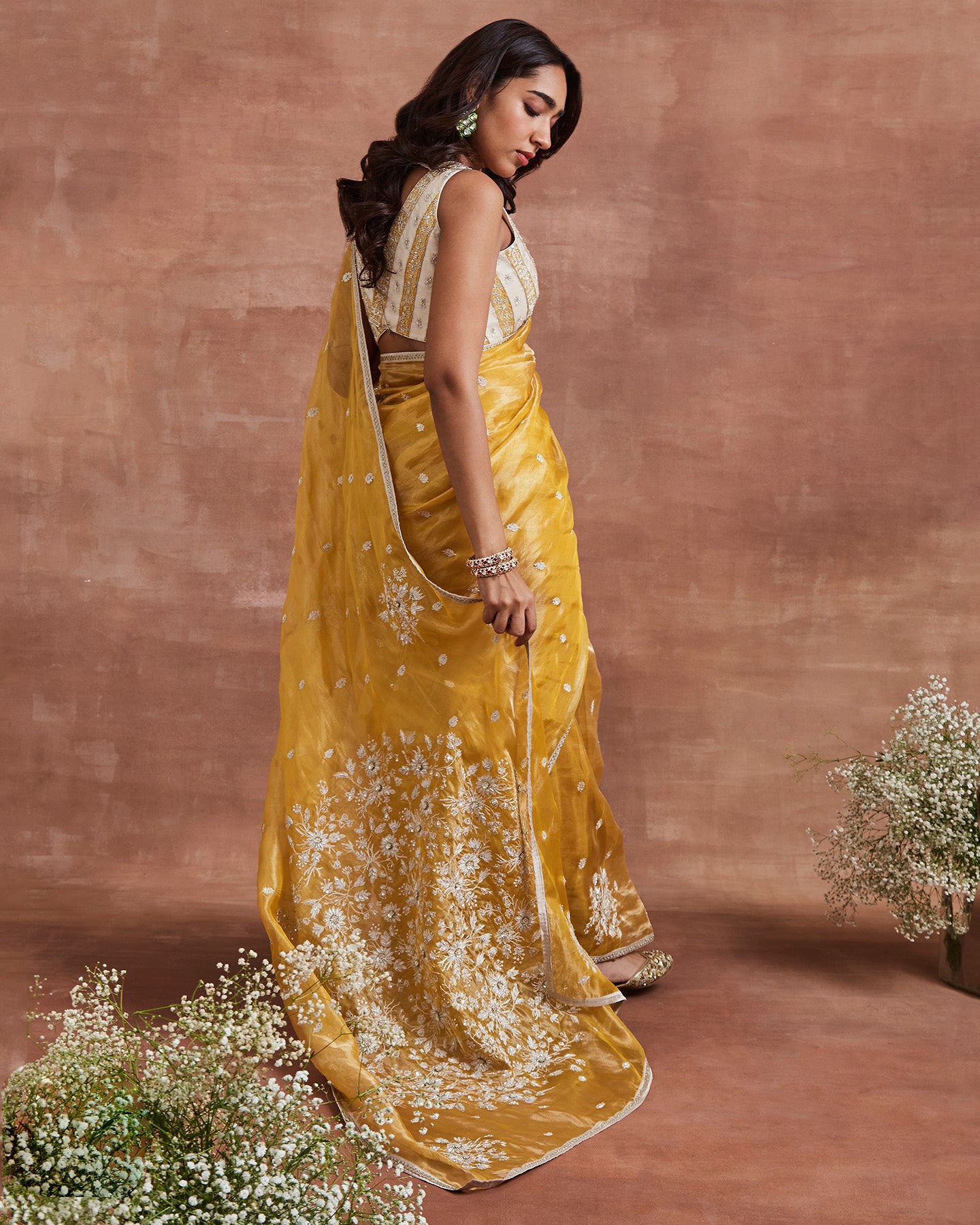 yahvi saree set yellow