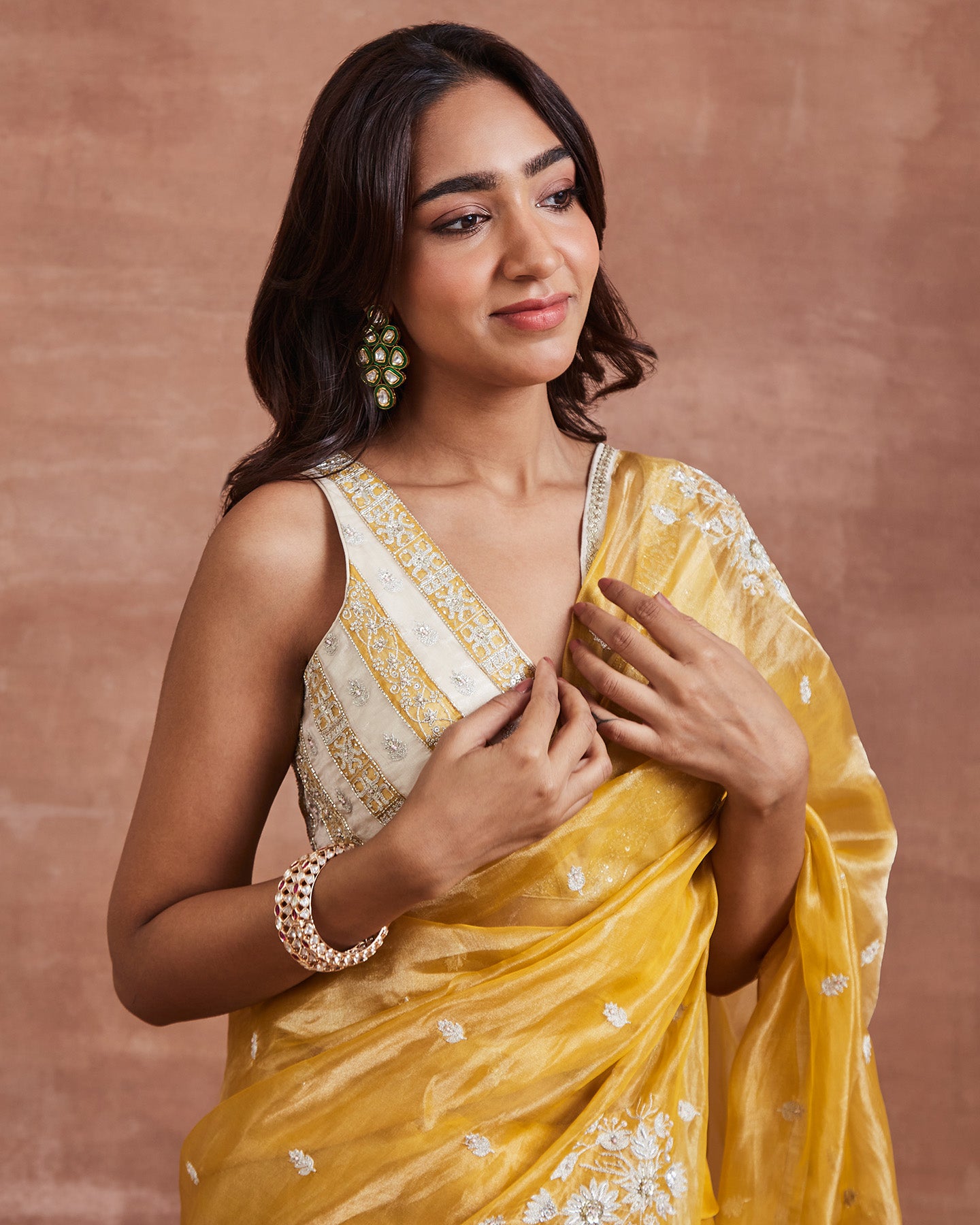 yahvi saree set yellow