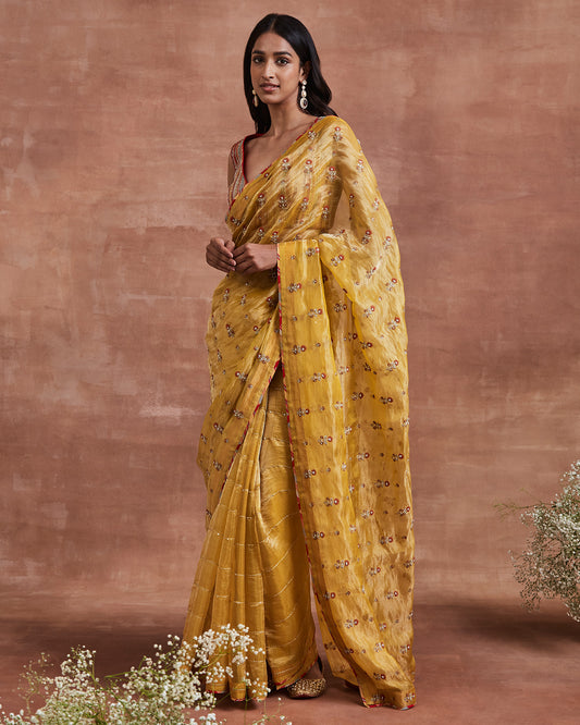 indira saree set yellow