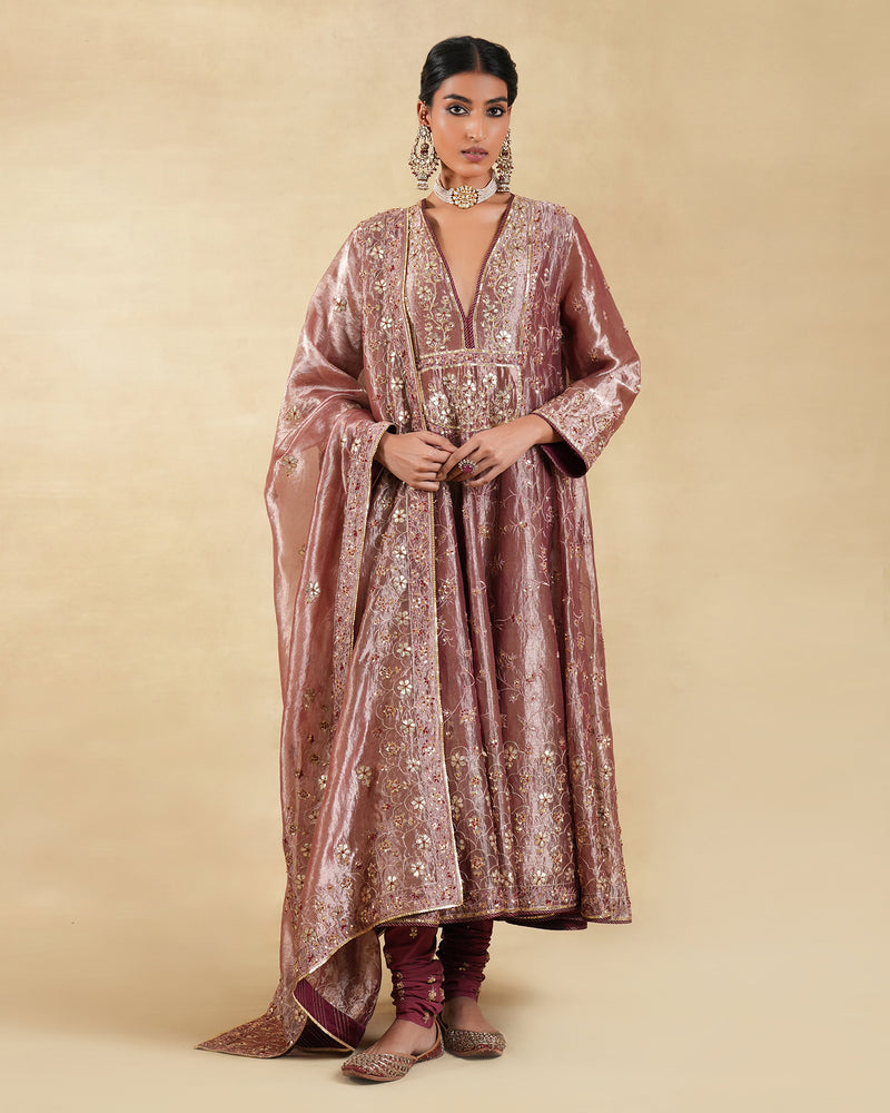 Sham e surkh Long Anarkali Set