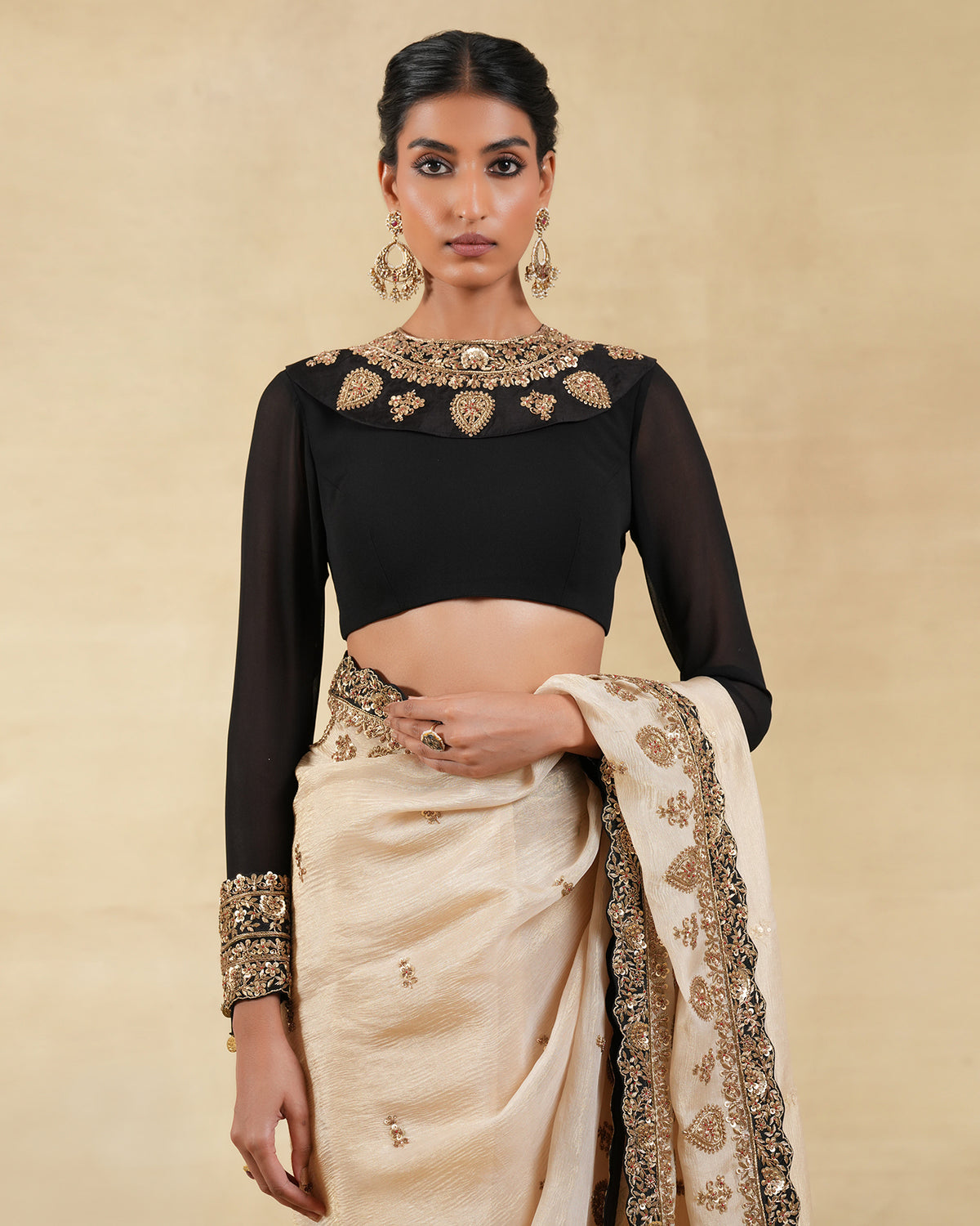 Siyah Sona Saree Set