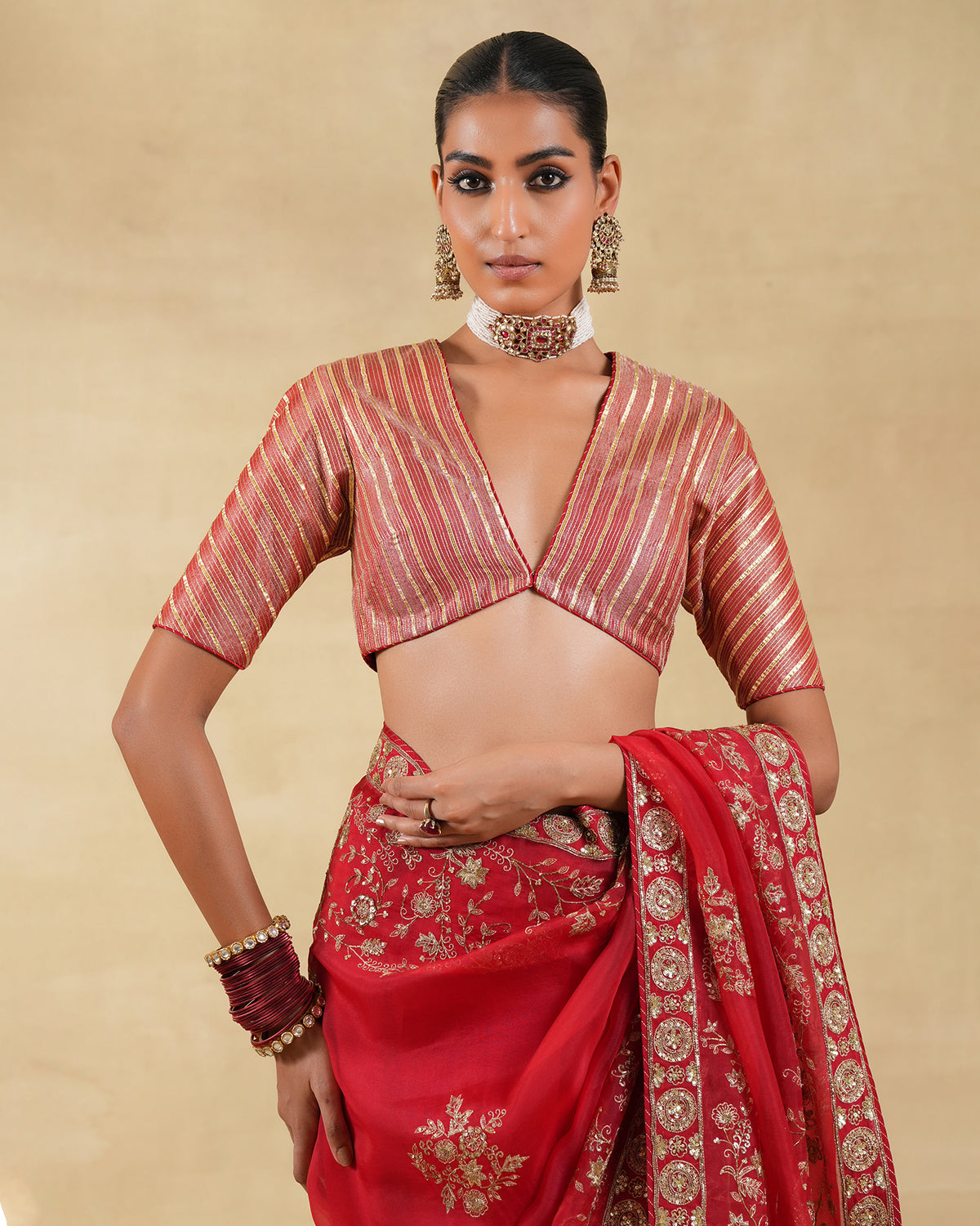 Surkh Khwaab Saree Set