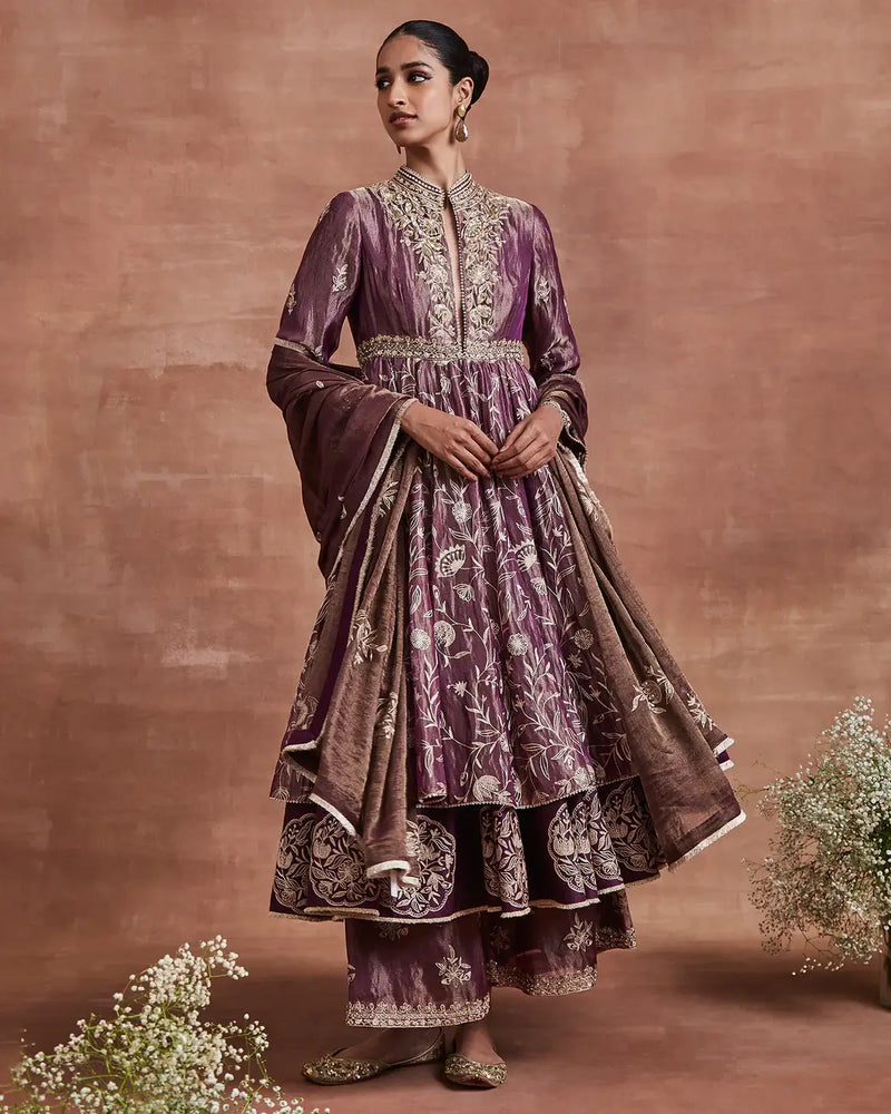 mayra anarkali set purple