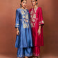 Oor Medium Blue Long Kurta Set