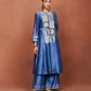 Oor Medium Blue Long Kurta Set