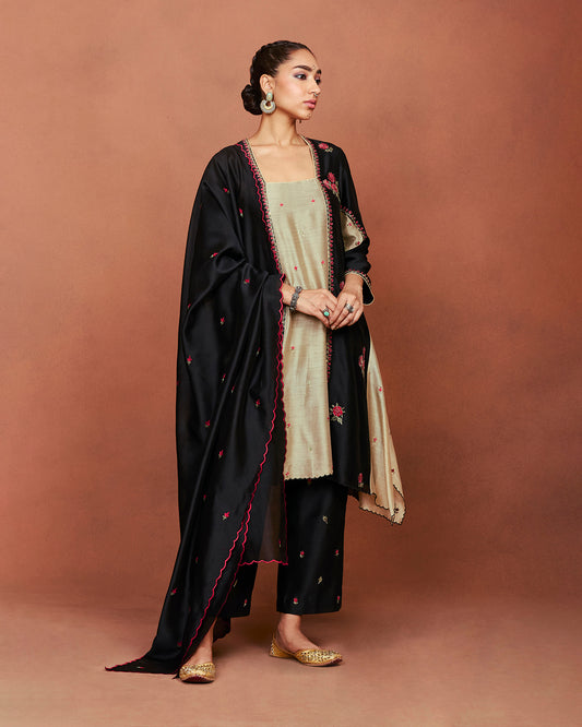 Leya Black Long Kurta Set