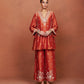 Azi Rusty Orange Short Kurta Set