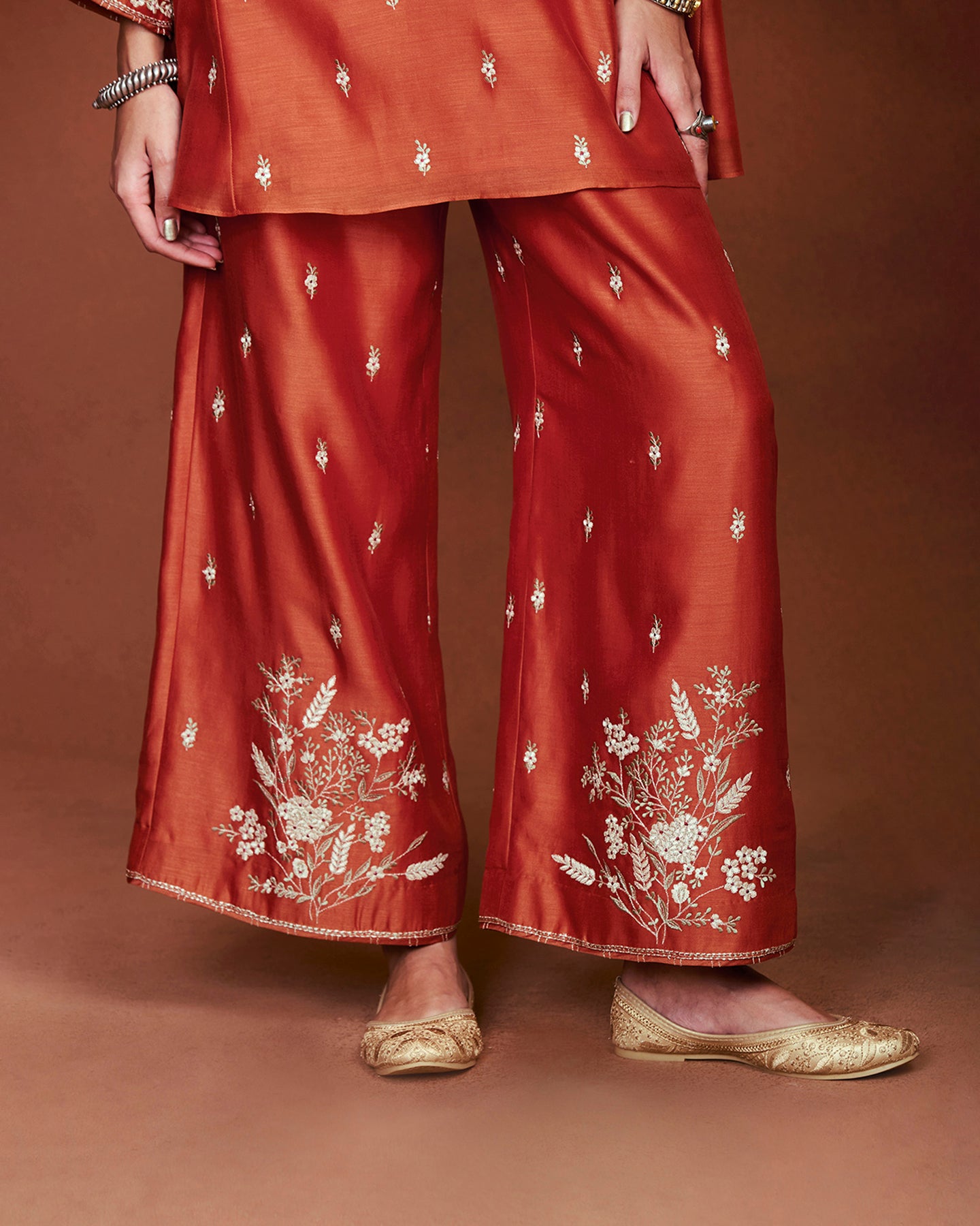 Azi Rusty Orange Short Kurta Set