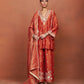 Azi Rusty Orange Short Kurta Set