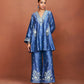 Azi Medium Blue Short Kurta Set