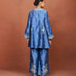 Azi Medium Blue Short Kurta Set