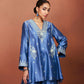 Azi Medium Blue Short Kurta Set