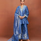 Azi Medium Blue Short Kurta Set