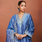 Azi Medium Blue Short Kurta Set