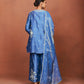 Azi Medium Blue Short Kurta Set