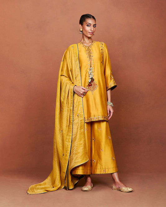 Zoa Mustard Short Kurta Set