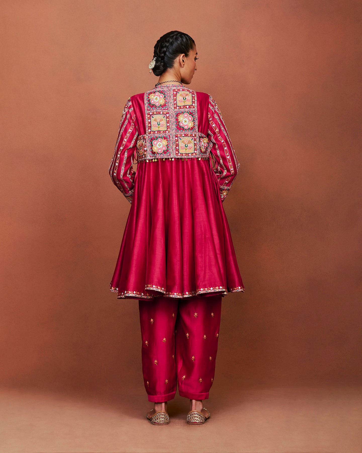 Rai Red Short Anarkali Set