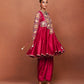 Rai Red Short Anarkali Set
