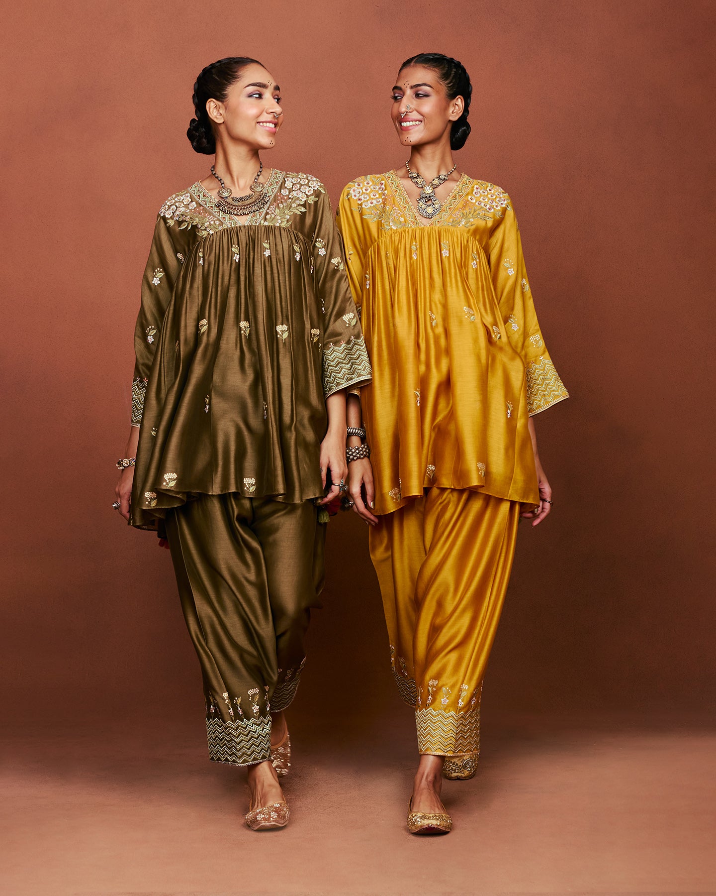 Moha Mustard Short Kurta Set