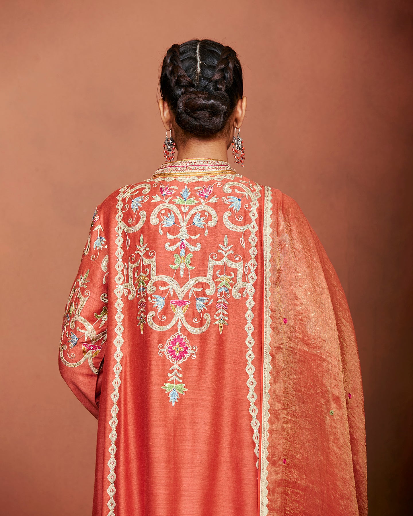 Amu Rusty Orange Long Kurta Set