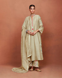 Amu Beige Long Kurta Set