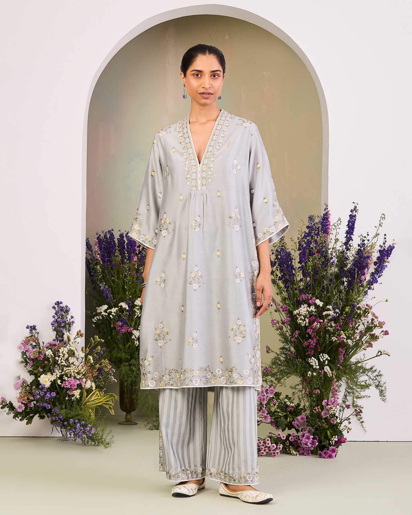 huda long kurta set