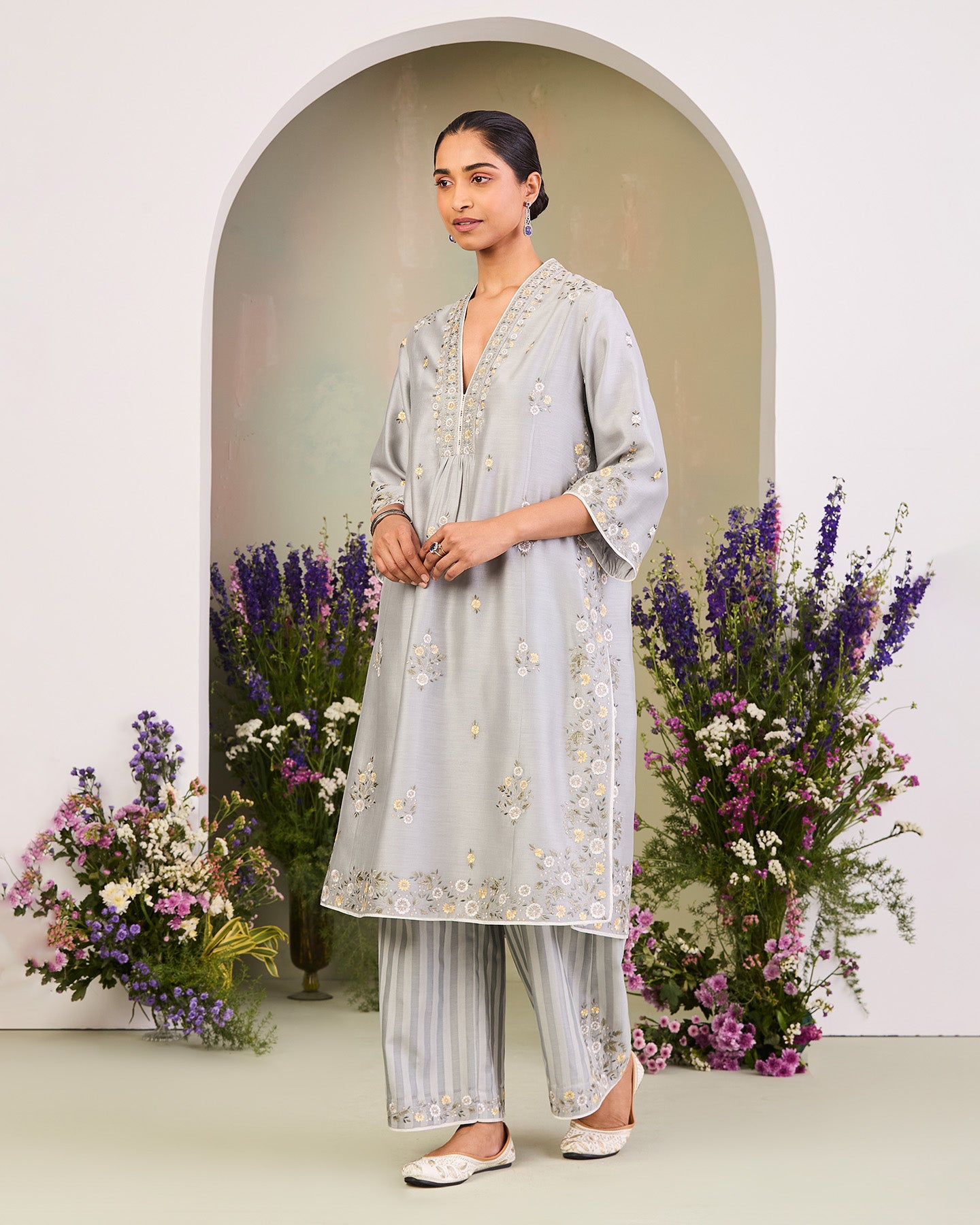 huda long kurta set