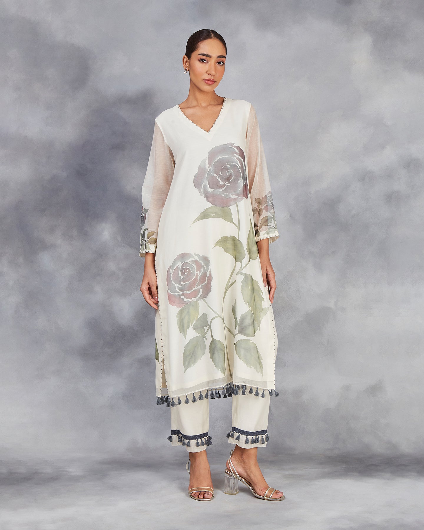 Rose Long Kurta Set