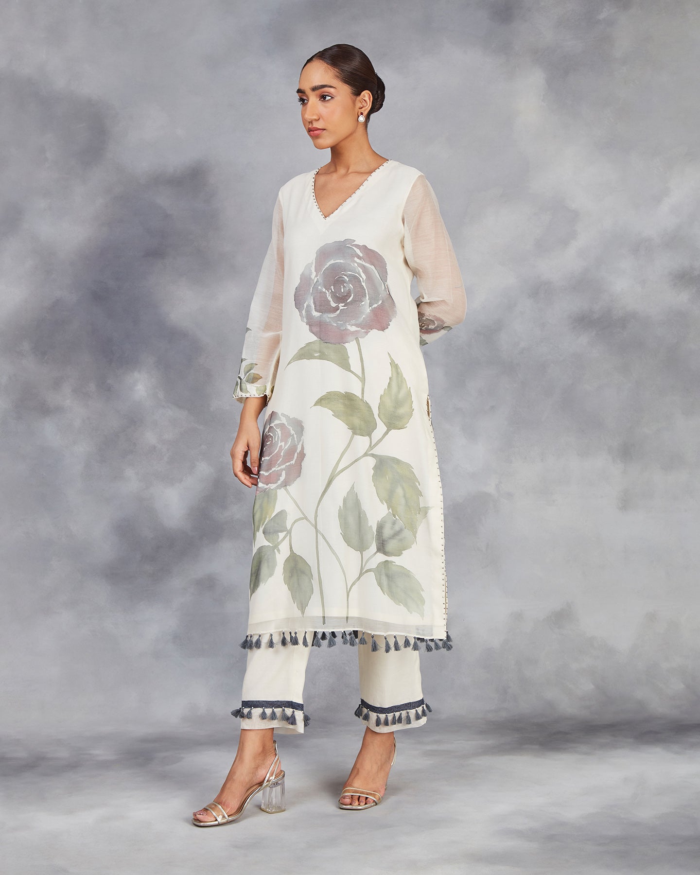 Rose Long Kurta Set